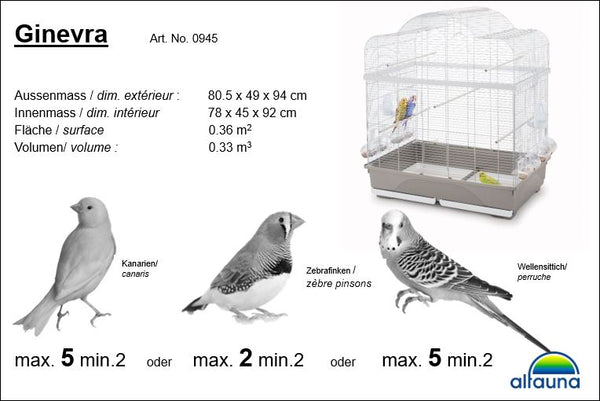 Oiseau Ginevra 80,5x49x94cm, blanc