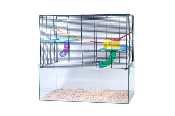 Rodent container with cage