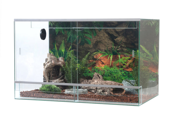 Terrarium avec porte coulissante, 1 passage de câble