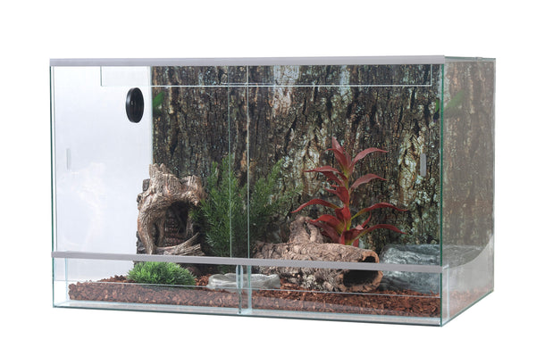 Terrarium avec porte coulissante, 1 passage de câble