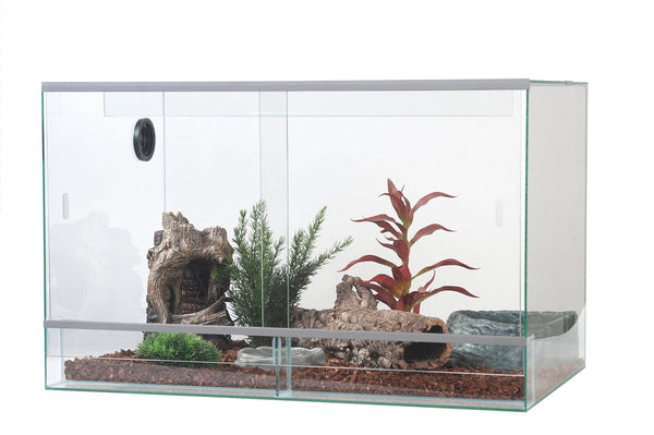 Terrarium avec porte coulissante, 1 passage de câble