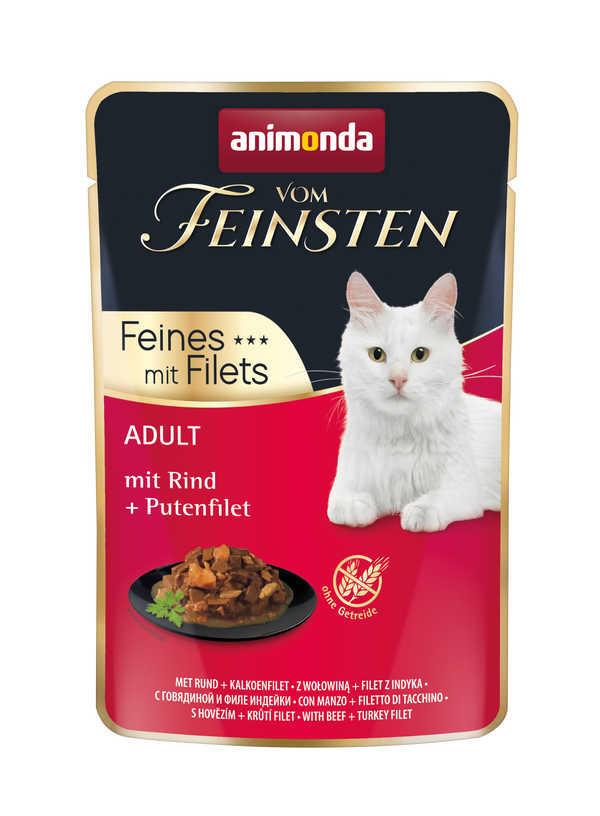 Animonda,Chat v.Feins., Adult,Sachet fraîcheur,Bœuf+Filets de dinde