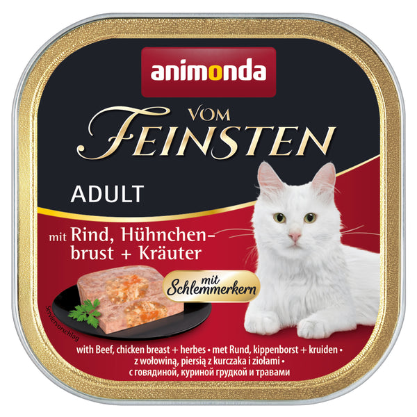 Animonda, Chat, Très fin. Bœuf, Poitrine de poulet+herbes