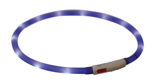 Anneau lumineux Flash USB, bleu royal, silicone, XS-XL : 70 cm/ø10mm