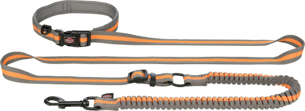 Jogging leash, 1.33-1.80 m/20mm, grey/green