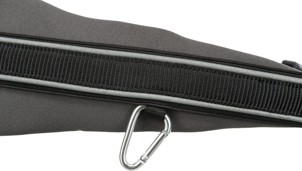 Belly belt with leash, wide, neoprene padded, black/grey