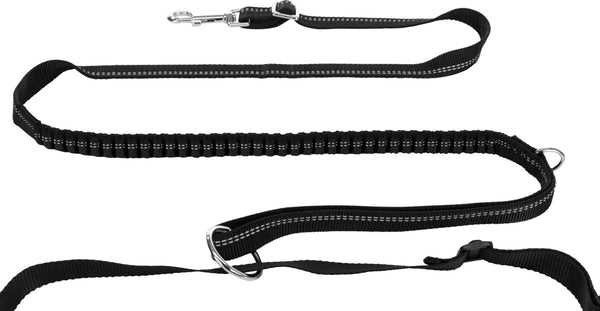 Jogging belt with leash, belt: 70-130cm/23cm, leash: 1.15-1.5