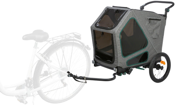 Remorque pour vélo, M : 71×95×85/138cm, gris/sauge