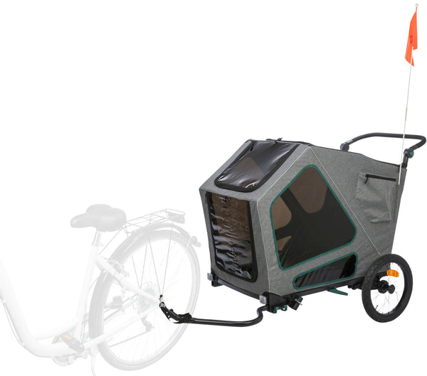 Bicycle trailer, L: 80×103×98/147cm, grey/sage