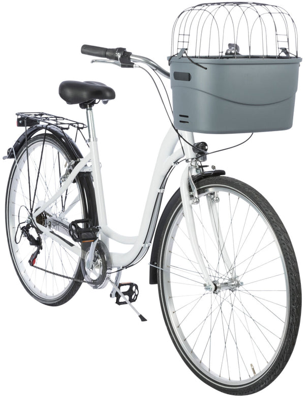 Front basket for bicycle, plastic, 42×39×30 cm, gray