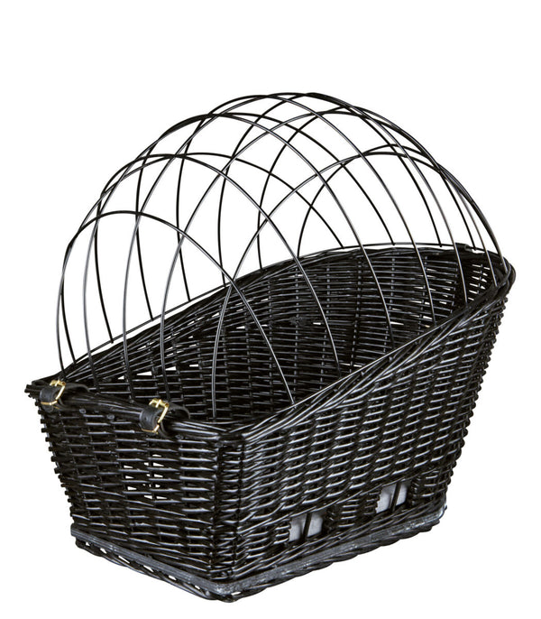 Bicycle basket with grid, for luggage rack, black