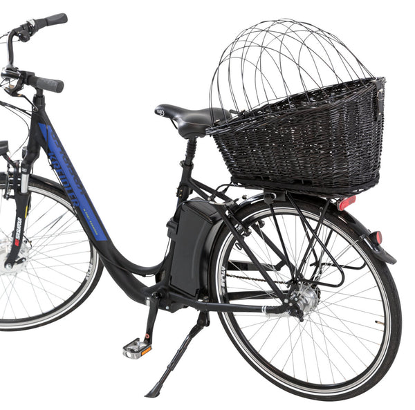 Bicycle basket with grid, for luggage rack, black