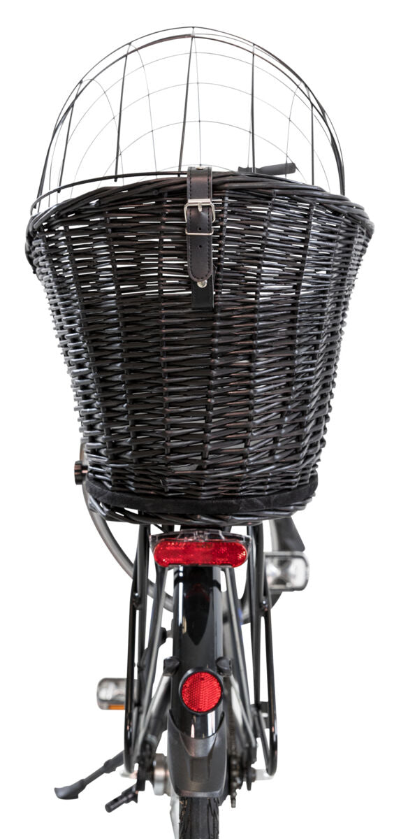 Bicycle basket with grid, for luggage rack, black