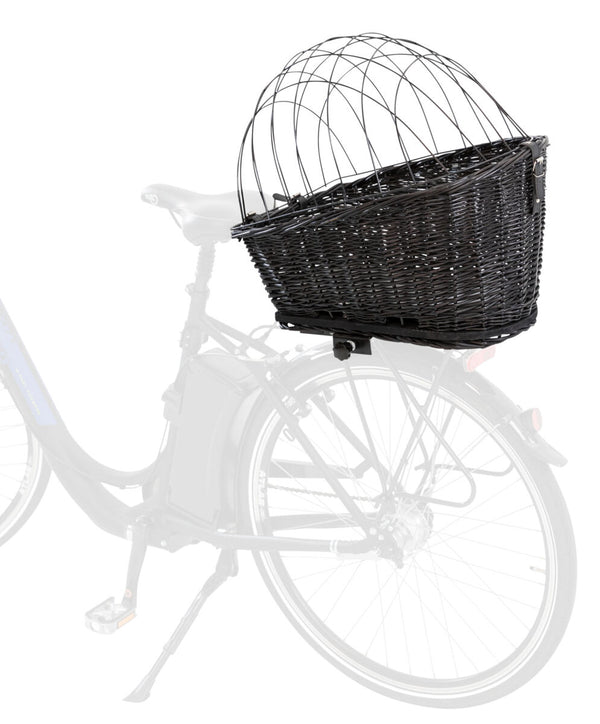 Bicycle basket with grid, for luggage rack, black