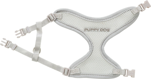 Junior Soft Puppy Harness with Leash Light Grey