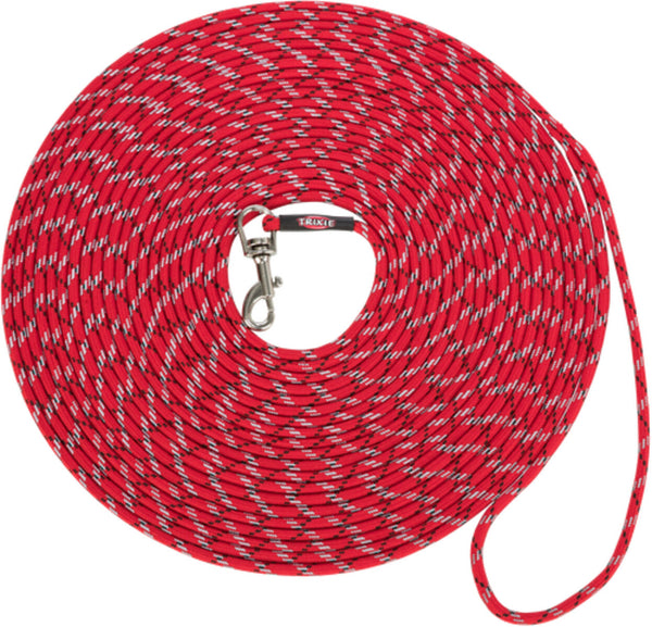 Junior tracking leash for puppies, XXS-XS: 8 m/ø 4 mm, red