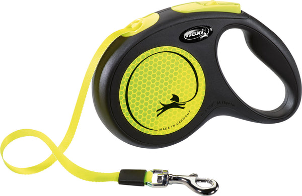 flexi New NEON, sangle, noir/jaune fluo