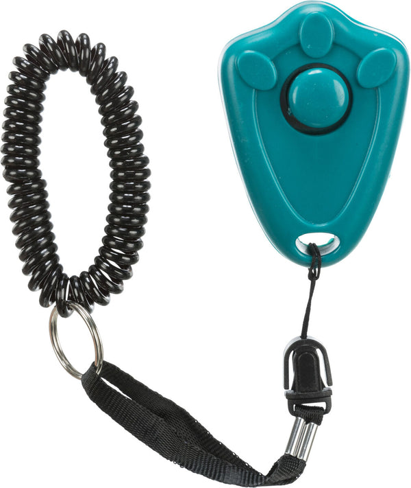 "Clicker" training aid with clicker button