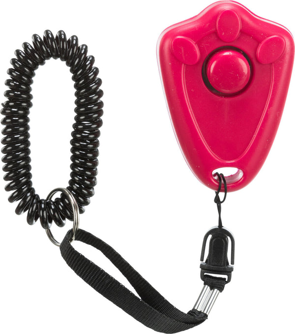 "Clicker" training aid with clicker button