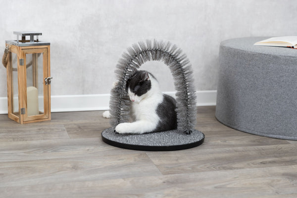 Massage and coat care arch, cat, 36×33cm, gray