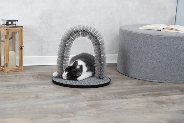 Massage and coat care arch, cat, 36×33cm, gray