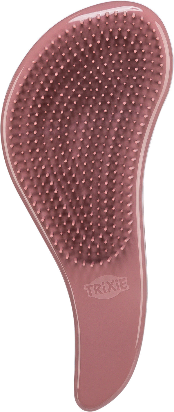 Soft brush, plastic, 19 cm, dark grey/old pink