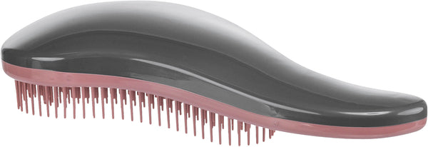 Soft brush, plastic, 19 cm, dark grey/old pink