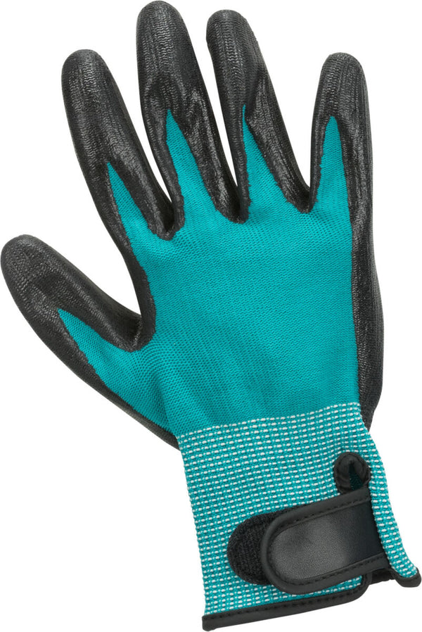 Gants de soin du pelage, 1 paire, nylon/caoutchouc, 16×23cm