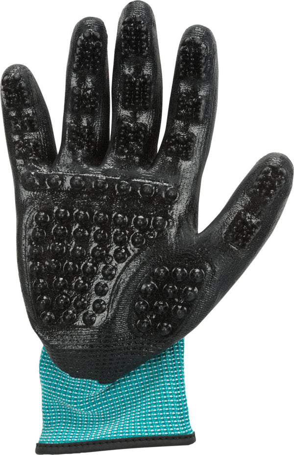 Gants de soin du pelage, 1 paire, nylon/caoutchouc, 16×23cm