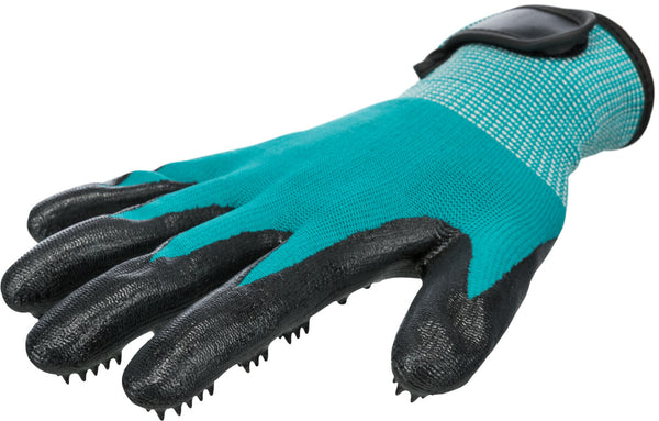 Gants de soin du pelage, 1 paire, nylon/caoutchouc, 16×23cm