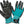 Gants de soin du pelage, 1 paire, nylon/caoutchouc, 16×23cm