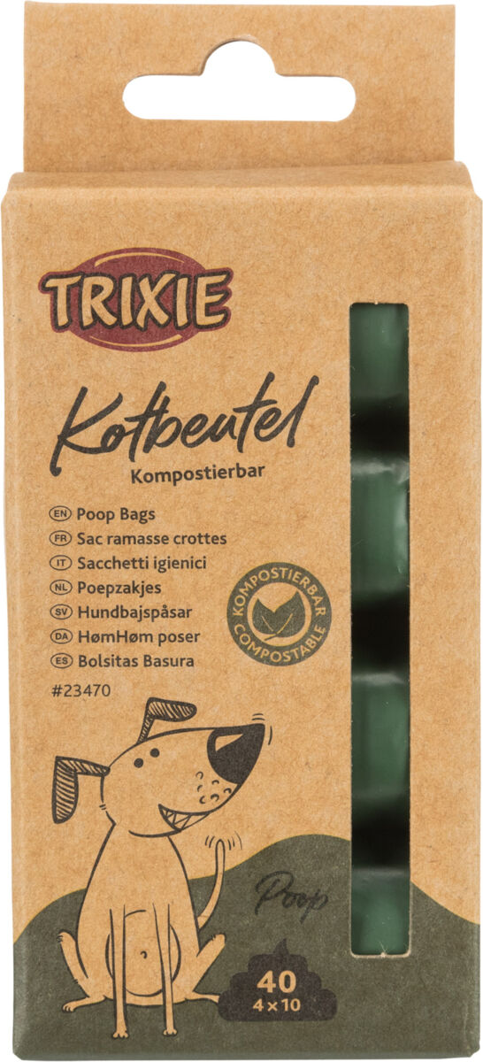 Sachet pour déchets canins, compostable, vert forêt