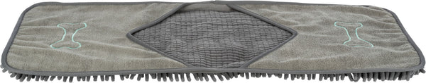 Essuie-mains avec pattes, microfibre, 78×32cm, gris