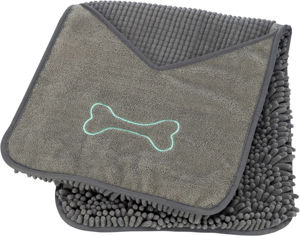 Essuie-mains avec pattes, microfibre, 78×32cm, gris