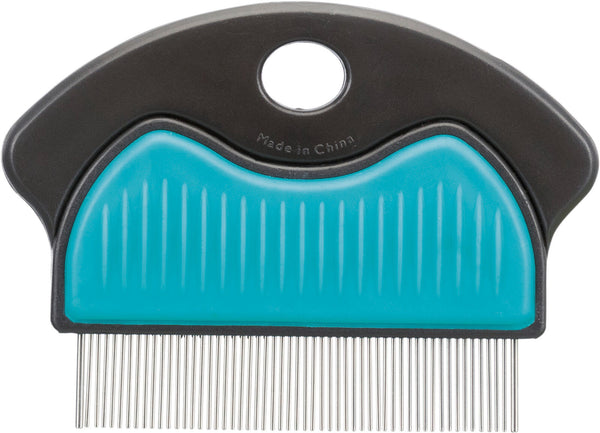 Flea and lice comb, metal, plastic handle