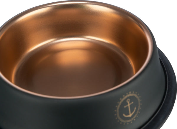 BE NORDIC bowl, stainless steel/rubber, black/bronze