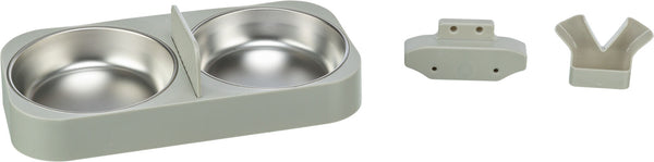 Plastic/stainless steel double bowl for T24347, light grey