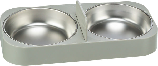 Plastic/stainless steel double bowl for T24347, light grey