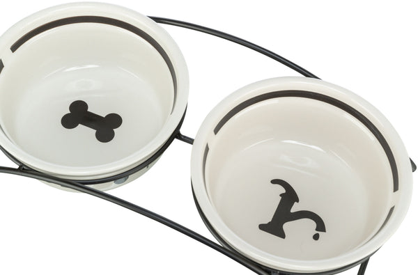 "Eat on Feet" bowl set with stand