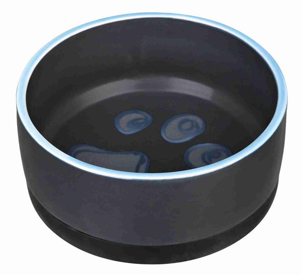 Ceramic bowl with rubber rim