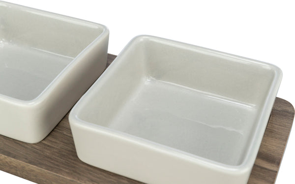 CityStyle bowl set, ceramic/MDF