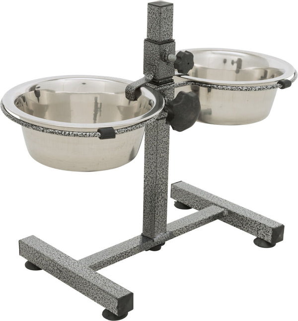 Dog bar with 2 stainless steel bowls