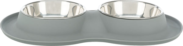 Bowl set, silicone/stainless steel, 2×0.4 l/40×5×23cm, grey