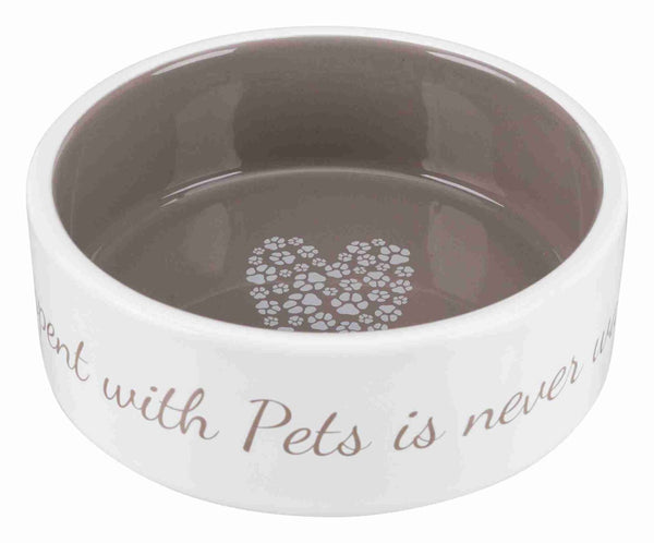 Pet's Home Ceramic Bowl, Cream/Taupe