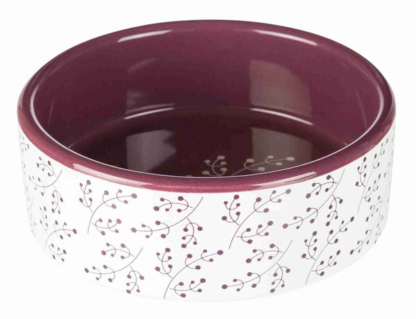 ceramic bowl, white/berry