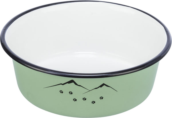 Bowl, enamel/stainless steel, green