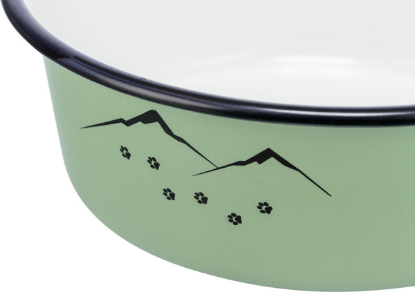 Bowl, enamel/stainless steel, green