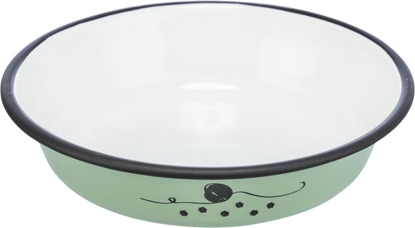 Bowl, flat, enamel/stainless steel, 0.2 l/ø 12 cm, green