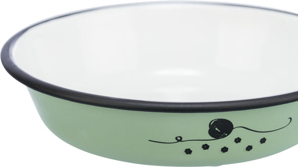 Bowl, flat, enamel/stainless steel, 0.2 l/ø 12 cm, green