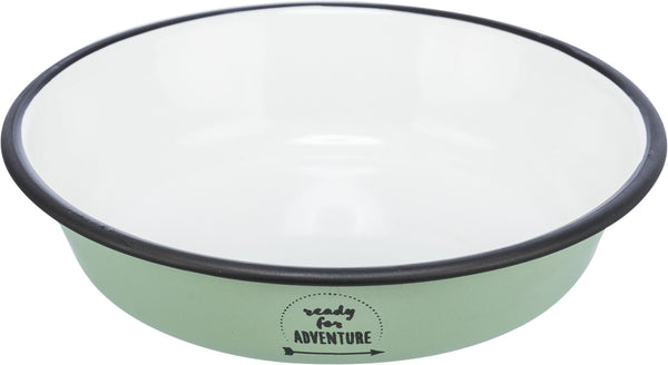 Bowl, flat, enamel/stainless steel, 0.2 l/ø 12 cm, green